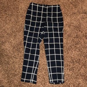 Navy and white j crew pant